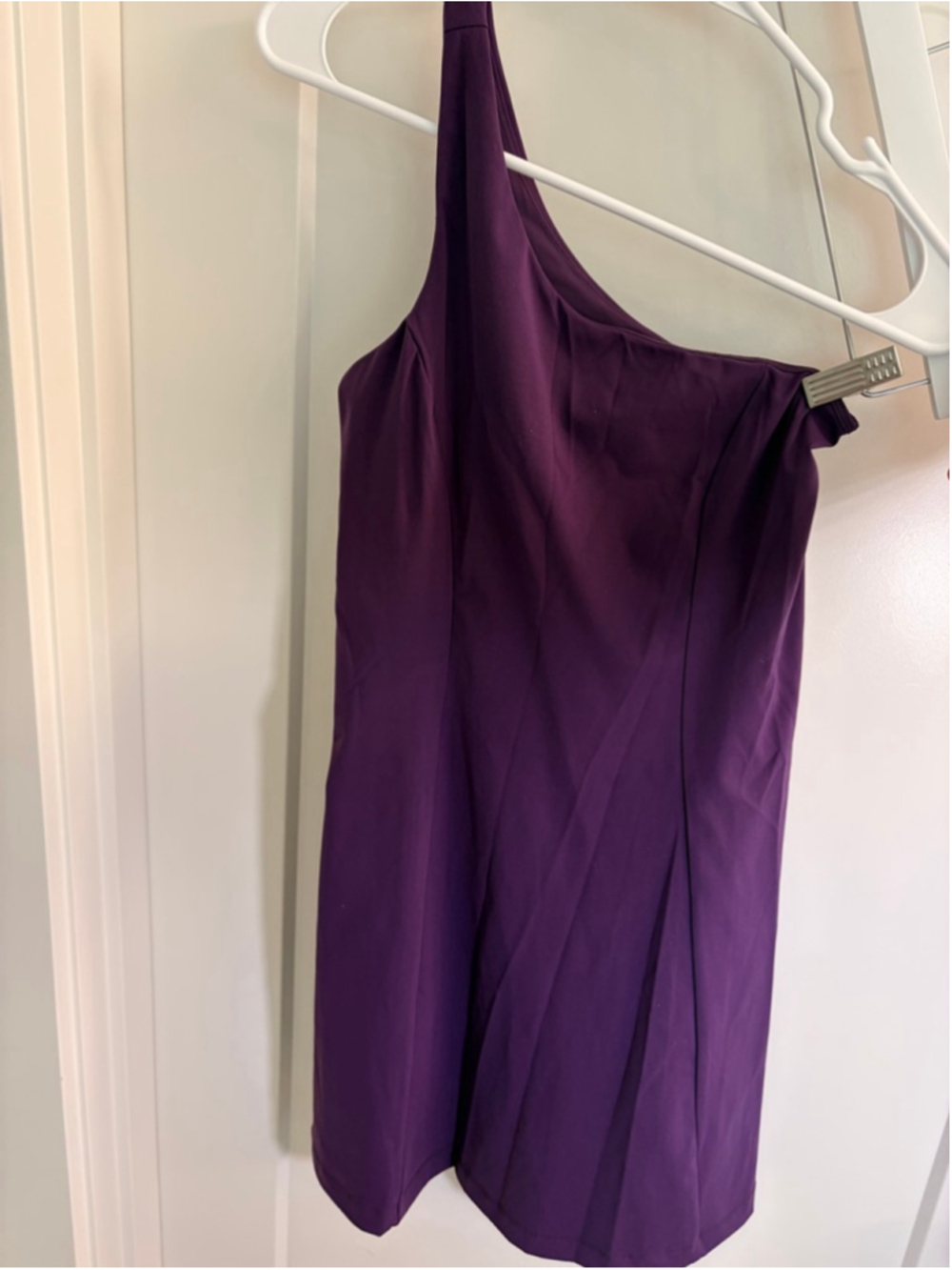 Outdoor Voices Venus Exercise Dress NWT Purple One Shoulder Built-In Shorts XS